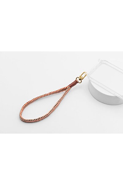 Mini Makrome Charm Telefon Aksesuarı Anahtarlık Nude