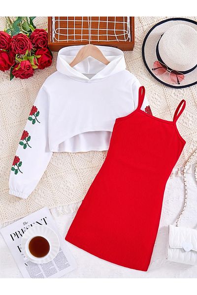 DLRboutique Φόρεμα με στάμπα αρκουδάκι και συνδυασμός ιδρώτα