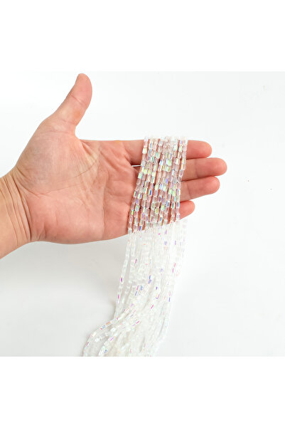 yfhobi 1 Dizi (90-95 Adet) - 2x4 mm Baget Kristal Cam Boncuk Dizisi Şeffaf Ço...