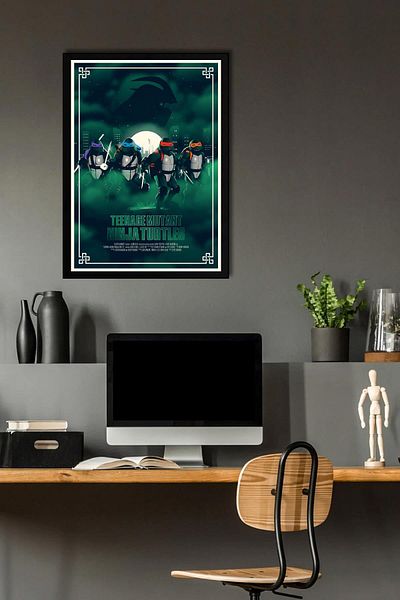 Saturn Pictură înrămată cu țestoase Ninja - Poster de film Teenage Mutant Ninja Turtles