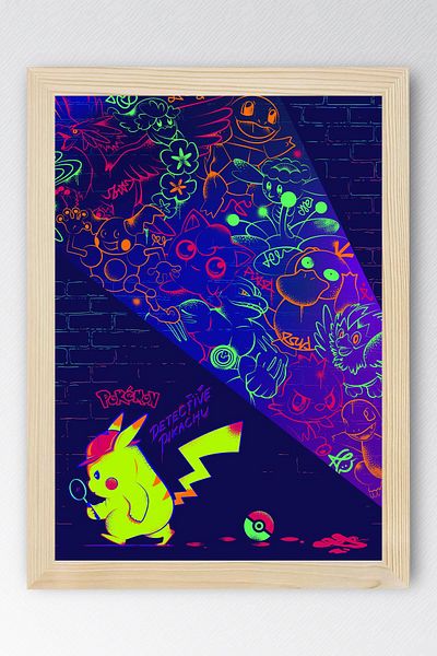 Saturn Pokemon Framed Painting - Cartoon Poster Painting
