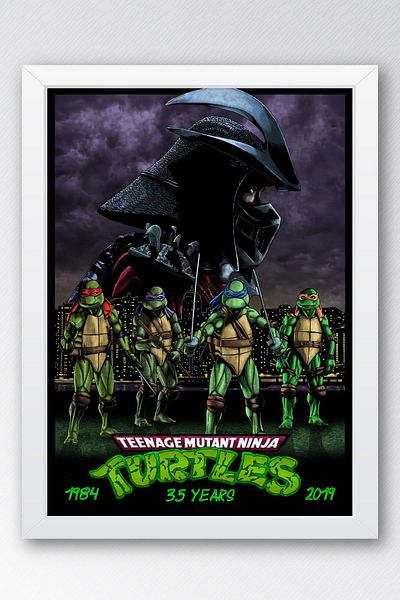 Saturn Ζωγραφική με κορνίζα Ninja Turtles - Ζωγραφική αφίσας ταινίας Teenage Mutant Ninja Turtles