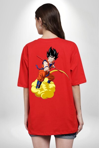Navcoli Son Goku Dragon Ball Anime Back Printed Cotton Combed Cotton Women Me...