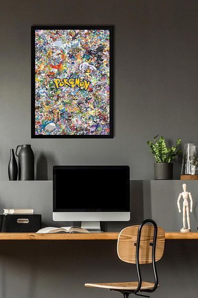 Saturn Pictură înrămată Pokemon - Pictură poster de desene animate