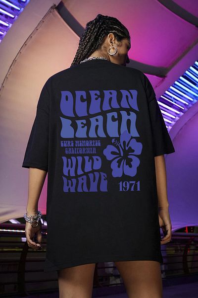 uyguntarz Μπλουζάκι Ocean Printed Cotton Oversize