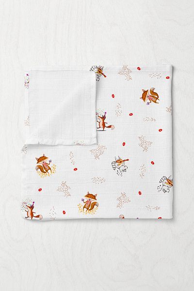 Wheeppo Premium Digital Print Muslin Blanket Party - 75x100 cm