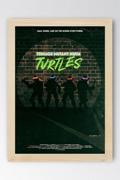 Saturn Ζωγραφική με κορνίζα Ninja Turtles - Ζωγραφική αφίσας ταινίας Teenage Mutant Ninja Turtles