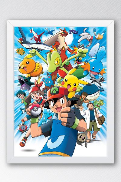 Saturn Pictură înrămată Pokemon - Pictură poster de desene animate