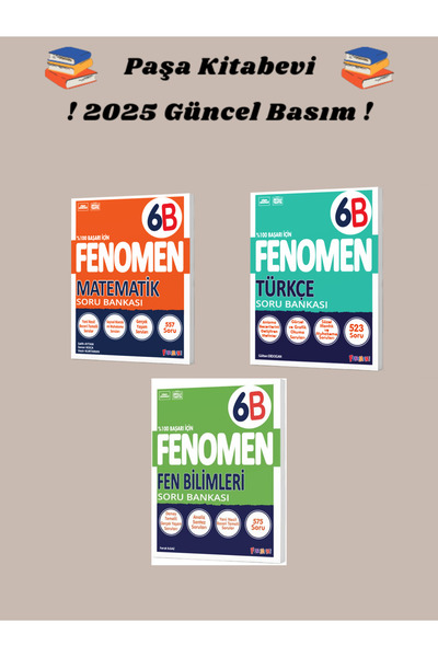 Fenomen Yayıncılık 6. Sınıf Matematik + Fen Bilimleri + Türkçe (B SET) Soru B...