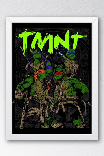 Saturn Ζωγραφική με κορνίζα Ninja Turtles - Ζωγραφική αφίσας ταινίας Teenage Mutant Ninja Turtles