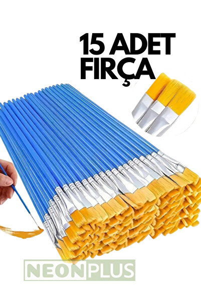 NEON PLUS 15 Adet, Akrilik Boya, Guaj Boya, Parmak Boya, Sulu Boya, Yağlı Boya Fırçası