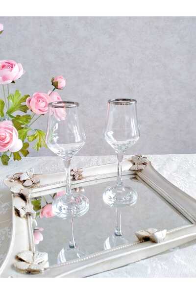 P H Panayır Home Silver Gilt Coffee Glass Water Cup Set 6 Pieces Goblet Dowry