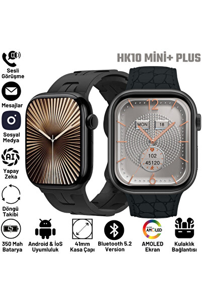 SONREİR Watch HK10 Mini Ekranlı Akıllı Saat – 41mm, 2GB Depolama, iPhone & Huawei Uyumlu 8,9,10