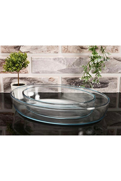 abnturk Oval Borcam Fırın Tepsisi 1550cc 26x18 1 Adet Fırın Kabı