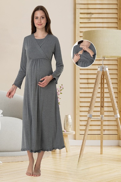 Puerpera Effortt Gizli Emzirme Özellikli Hamile Lohusa Gecelik ve Sabahlık 4045