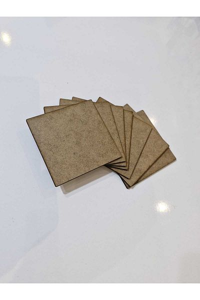 Sözen Home Design Supla лист 12 броя 3 мм суров MDF 15 x 15 см квадратни лазерно рязане