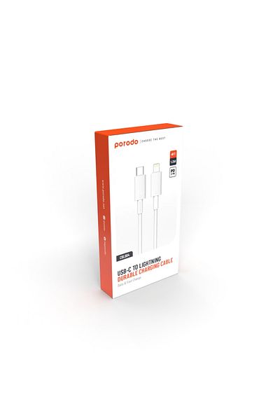 porodo Type-C To Lightning Pvc Cable 1.2M - White