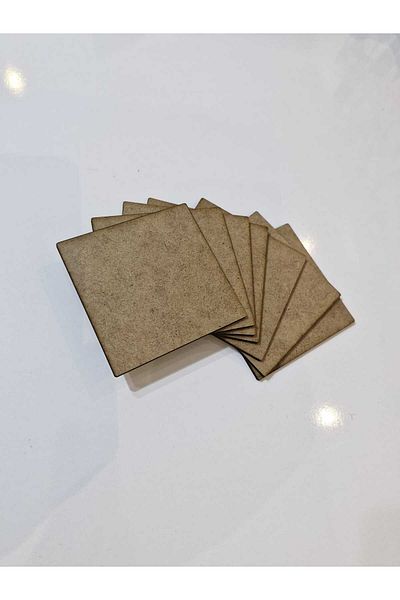 Sözen Home Design Supla лист 12 броя 3 мм суров MDF 15 x 15 см квадратни лазерно рязане