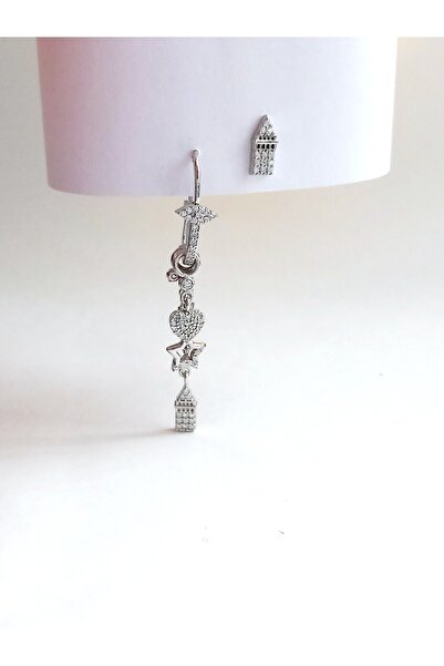 KESKİN GÜMÜŞ GÜMÜŞ KIZ KULESİ TASARIM ŞANS KOMBİN KADIN KÜPE SEVGİLİLER GÜNÜ HEDİYE