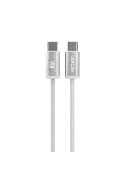 porodo Woven 60W Type-C To Type-C Cable 1.2M - White