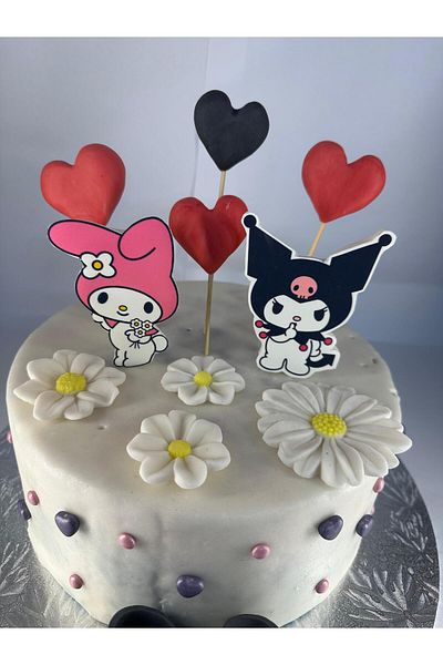 by şeyda palancı Kuromi Printed Candy Dough Cake Decorations Figures - Edible Design