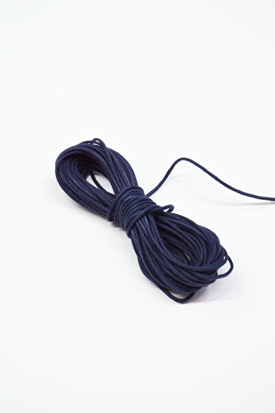 Dokumarkt 2 mm Yuvarlak Mumlu İp - Mumlu Pamuk Yuvarlak Kordon Bağcık - 10 Metre