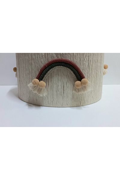 C&A&B KUZEY AVİZE Ecru Macrame Cylinder Rope Wrap Rainbow - Baby Girl/Boy and Kids Room Design
