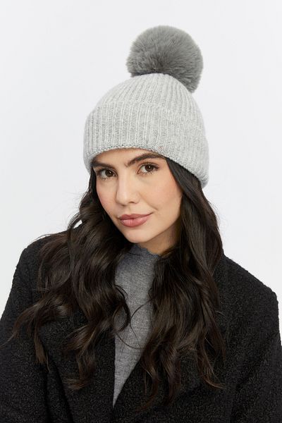 SOFT AKSESUAR Pompom Knitted Beret