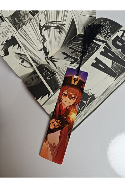 Yenaplanner Semn de carte din metal Genshin Hutao