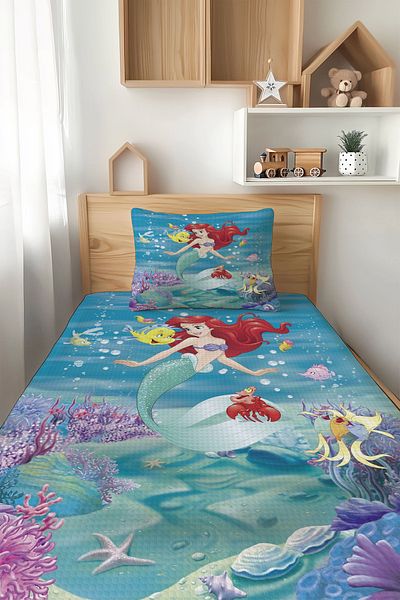 Şen Dekorasyon Mermaid and Fish 4 Seasons Children's Pique Set