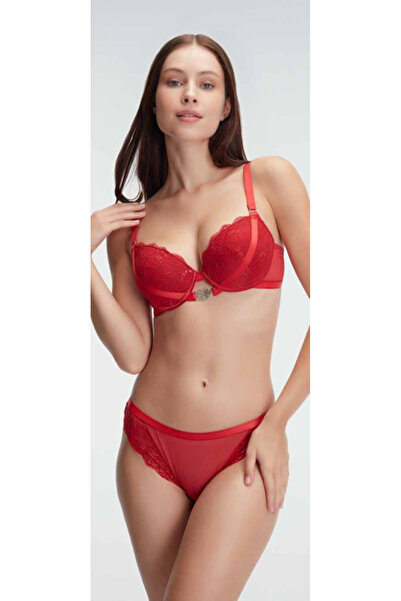 NightLove Anil Floral Print Backing Underwire Covered Lace Detailed Bra Slip ...