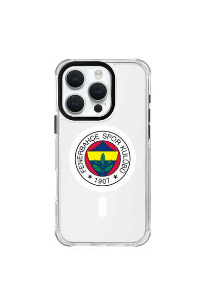 Fenerbahçe iPhone 16 Pro Uyumlu Magsafe Logo Şeffaf Telefon Kılıfı