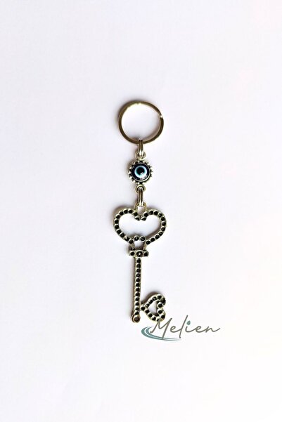 Melien Breloc din metal de culoare argintie cu mărgele Evil Eye pentru geantă, accesoriu pentru ornamente cadou