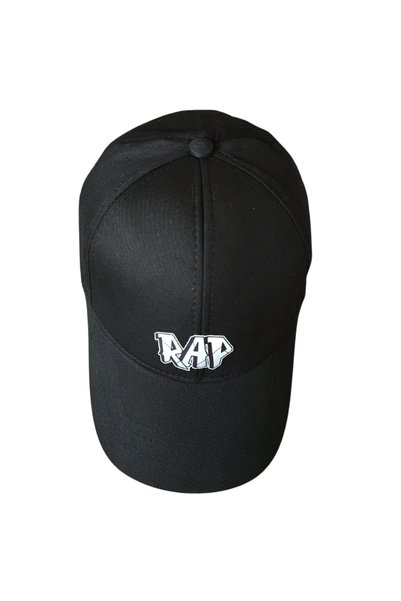 Outlet Çarşım Rap Printed Men's Black Hat Unisex Baseball