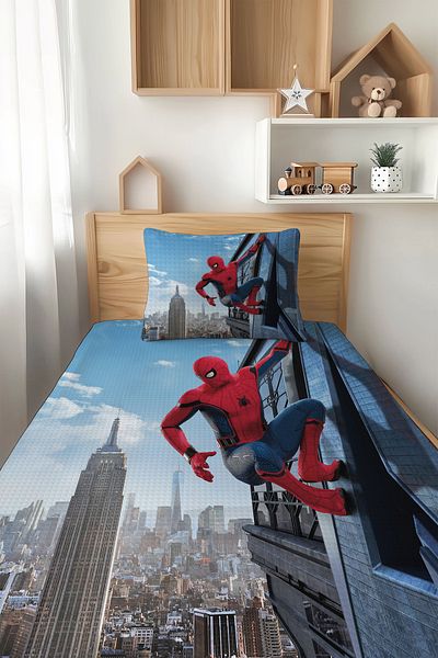Şen Dekorasyon Spiderman 4 Seasons Children's Pique Set