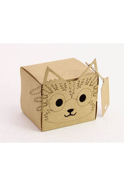 Tasarım Şeker Tiger Shaped Kraft Cardboard Box - Gift Box - 25 Pieces