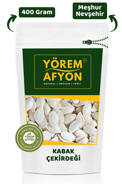 Gülçehre Yörem Afyon Famous Nevşehir Roasted Salt Extra Double Pumpkin Seeds| 400gr.