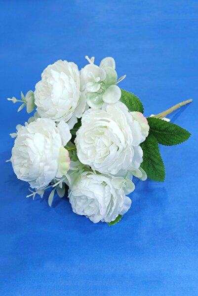 MD Aspiz Flowers Изкуствена луксозна аранжировка от божури и рози Букет от маргаритки _ Бръшлян за сватба Растение Ерен Букет без саксия