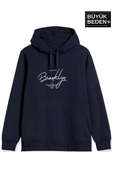 Superlife Women's Handwritten Brooklyn Printed Large Size Thin Hooded Swatshirt Spr25Bswk58