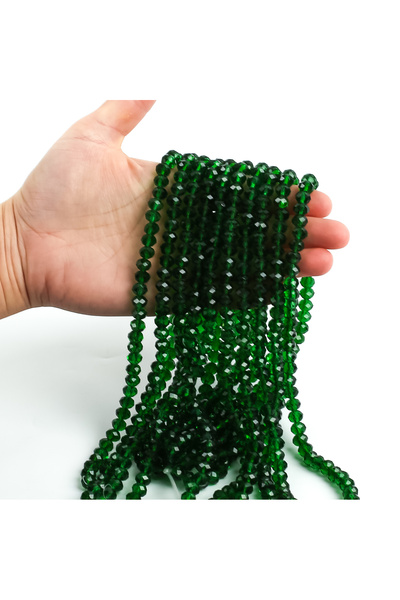 yfhobi 1 Dizi (67-70 Adet) - 8 mm Yassı Kristal Cam Boncuk Dizisi Şeffaf Yeşi...