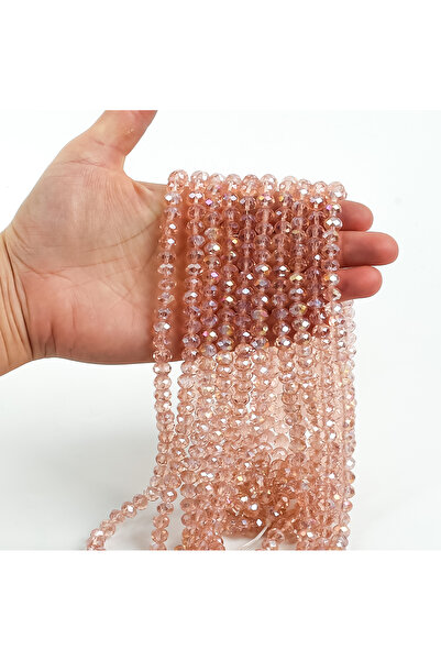 yfhobi 1 Dizi (67-70 Adet) - 8 mm Yassı Kristal Cam Boncuk Dizisi Şeffaf Janj...