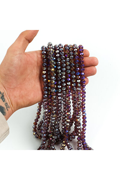 yfhobi 1 Dizi (67-70 Adet) - 8 mm Yassı Kristal Cam Boncuk Dizisi Şeffaf Janj...