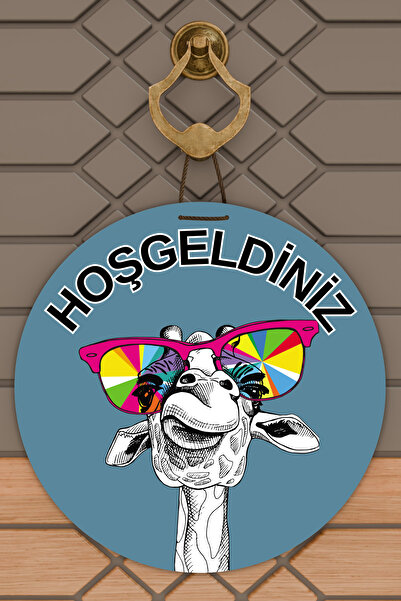 Rugmood Модерна декорация за врата Декорация за външна врата „Синеока лама“