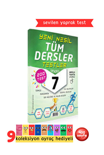 Damla Yayınları 7. Sınıf Yeni Nesil Tüm Dersler Yaprak Test, Pisa Soruları, 400 Sayfa, 200 Test, Akıllı Tahta Uyumlu