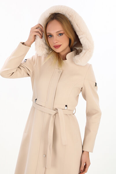 ESİN GİYİM Zarif Kürk Detaylı Kaban