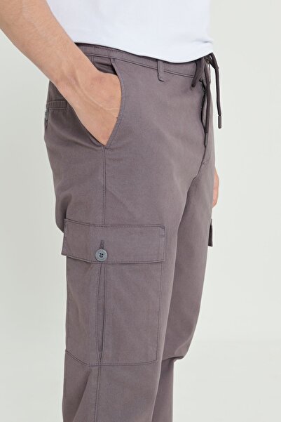 AC&Co / Altınyıldız Classics Чоловічі антрацитові штани Comfort Fit - зручний крій, еластичні бокові кишені, бавовняні штани-карго