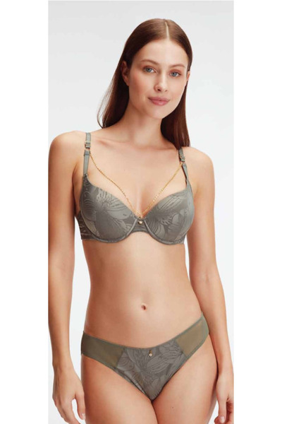 NightLove ANIL Underwire حمالة صدر ومجموعة حمالة صدر ومطبوعة بالورود مع تفاصي...
