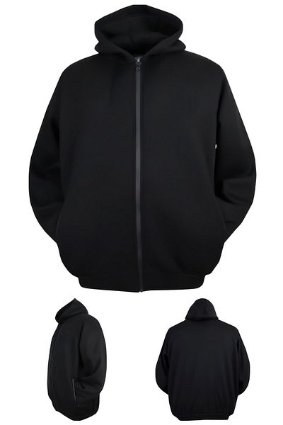 marufshop Ανδρικό χοντρό παλτό φούτερ με κουκούλα 3 νημάτων, κατάλληλο για άντρες μεγάλου μεγέθους από 105 έως 185 κιλά