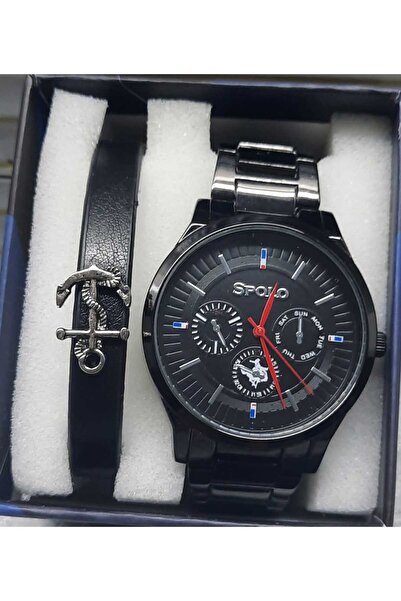 M&S POLO Spolo Erkek Kol Saati & Bileklik Set