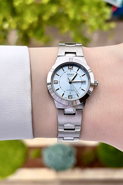 Casio Kadranı Mavi Kordonu Gümüş Renk Kadın Kol Saati